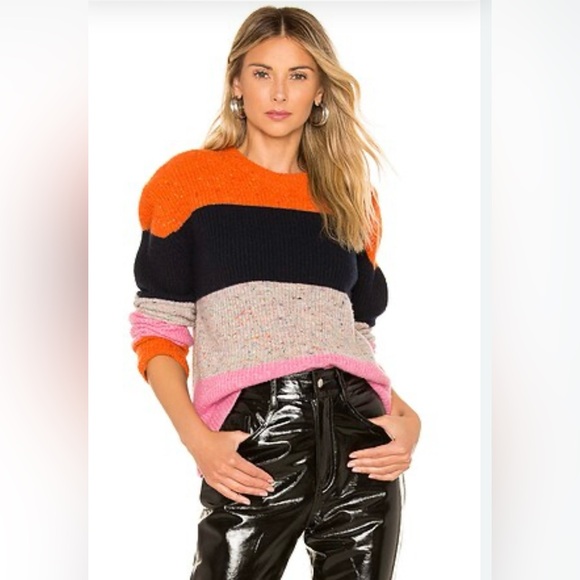 A.L.C. Sweaters - A.L.C. Georgina Sweater Multi stripe lambswool cashmere size L (fits like a S)